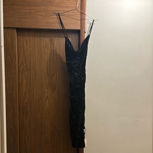 Split Thigh Sequins Cami Dress